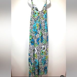 Cacique Tropical Floral Sweetheart Neckline Maxi Nightgown 22/24